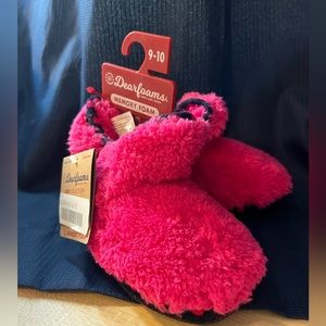 Dearfoam girls pink fleece bootie slippers size 9-10, 11/12, 13/1, 2/3 NWT